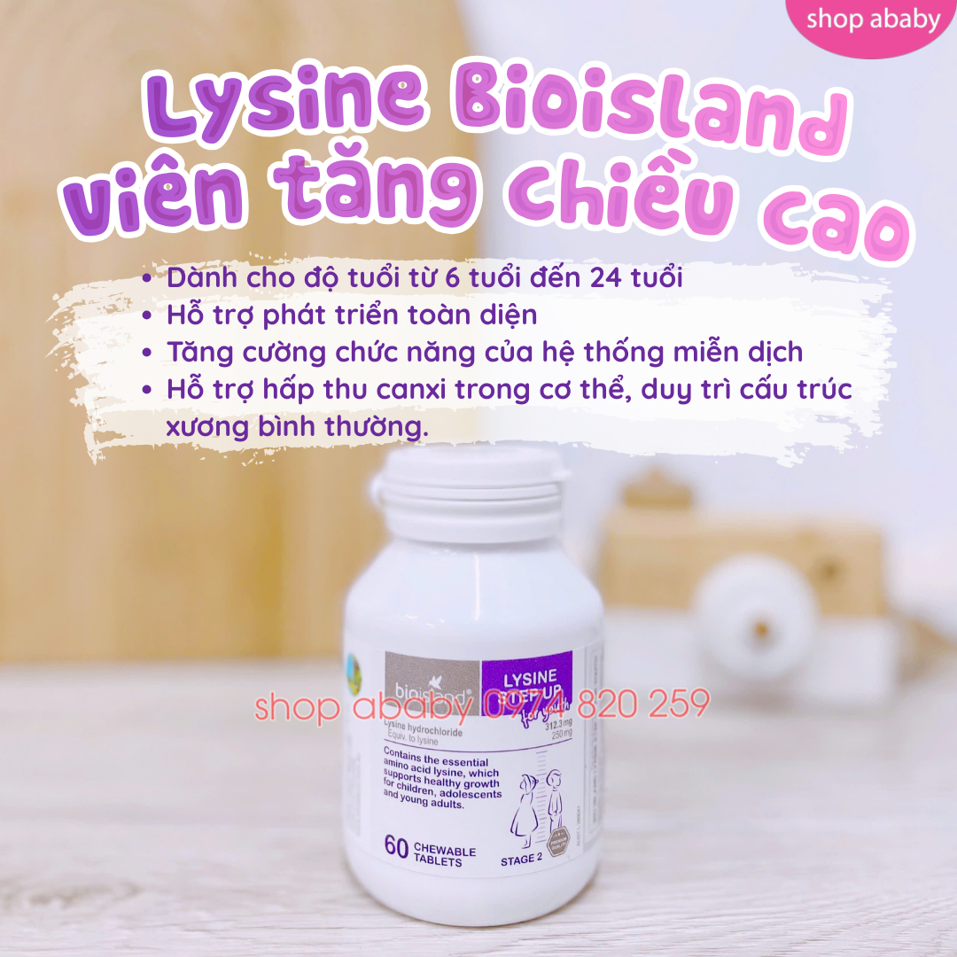 Lysine Bioisland viên tăng chiều cao 