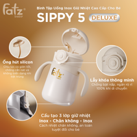 Bình tập uống inox giữ nhiệt Sippy 5 DELUXE FB0268XH