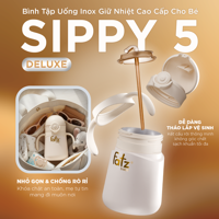 Bình tập uống inox giữ nhiệt Sippy 5 DELUXE FB0268XH