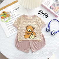 Bộ cộc tay thun lạnh bé gấu 60057