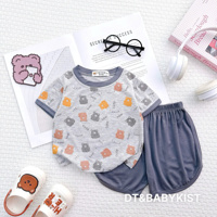 Bộ cộc tay thun lạnh bé gấu 60057