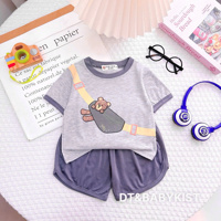 Bộ cộc tay thun lạnh bé gấu 60057