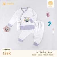 Bộ dài tay cài lệch Dokma DB3087 (size NB)