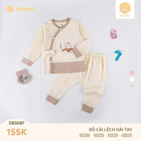 Bộ dài tay cài lệch Dokma DB3087 (size NB)