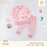 Bộ dài tay cài lệch Dokma DB3087 (size NB)