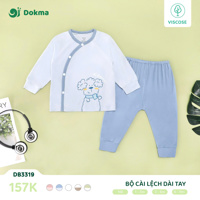 Bộ dài tay cài lệch Dokma DB3319 (size NB)