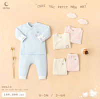 Bộ sơ sinh dài tay cài lệch Moon DCL16
