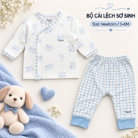 Bộ ss dài tay cài lệch Avaler kẻ 67988