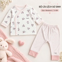 Bộ ss dài tay cài lệch Avaler kẻ 67988