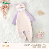 Body cài lệch lông phối tay dokma DB3840