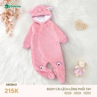 Body cài lệch lông phối tay dokma DB3840