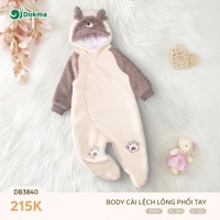 Body cài lệch lông phối tay dokma DB3840