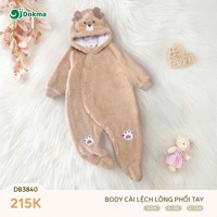 Body cài lệch lông phối tay dokma DB3840