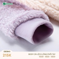 Body cài lệch lông phối tay dokma DB3840