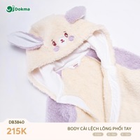 Body cài lệch lông phối tay dokma DB3840