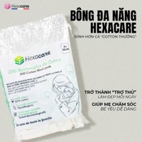 Bông tẩy trang đa năng Hexacare 200 miếng (8x10cm)