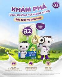 Hộp sữa tươi nguyên kem a2 milk 150ml (>1y)