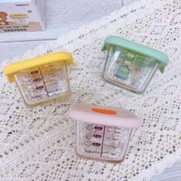 Hộp trữ đồ ăn thủy tinh Babyboo vuông 140ml