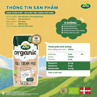Lốc 6 hộp sữa tươi hữu cơ Arla nguyên kem 200ml (1y+) (thùng 12 hộp)