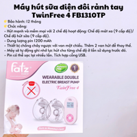 Máy hút sữa điện đôi rảnh tay TwinFree 4 FB1310TP