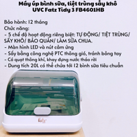 Máy úp bình sữa, tiệt trùng sấy khô UVC Fatz Tidy 3 FB4601HB