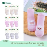 Set 3 đôi tất phối hình chống trượt Dokma DS760