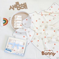 Set 6 khăn sữa + 1 khăn tắm sợi tre Bunny