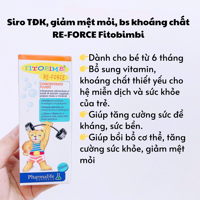 Siro TĐK, giảm mệt mỏi, bs khoáng chất RE-FORCE Fitobimbi (6m+)