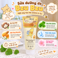 Sữa dưỡng da Bzu Bzu mật ong rau má 200ml (0-3y)