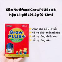 Sữa Nutifood GrowPLUS+ đỏ hộp 14 gói 193.2g (0-12m)