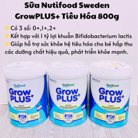 Sữa Nutifood Sweden GrowPLUS+ Tiêu Hóa 800g 