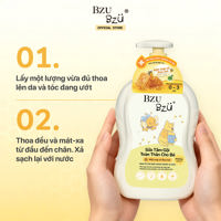 Sữa tắm gội Bzu Bzu mật ong rau má 600ml (0-3y)