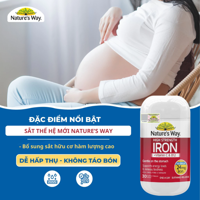 Viên nhai bổ sung sắt, vitamin C & B12 Nature's Way 30v ( 18y+)
