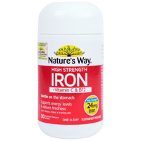 Viên nhai bổ sung sắt, vitamin C & B12 Nature's Way 30v ( 18y+)