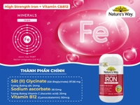 Viên nhai bổ sung sắt, vitamin C & B12 Nature's Way 30v ( 18y+)