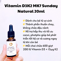 Vitamin D3K2 MK7 Sunday Natural 20ml