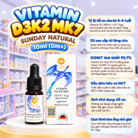 Vitamin D3K2 MK7 Sunday Natural 10ml (0m+)