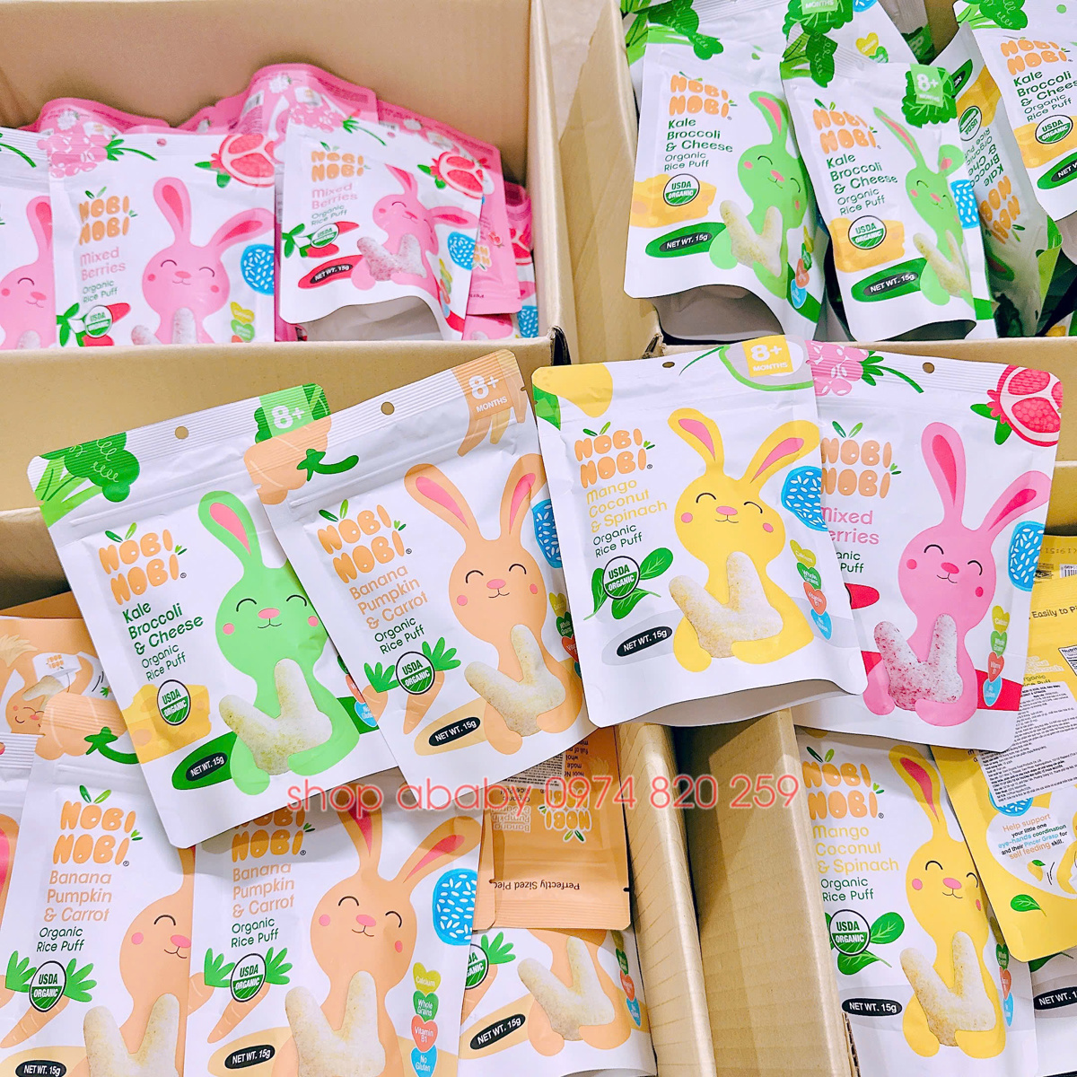 Bánh gạo Nobi Nobi 15g (8m+)