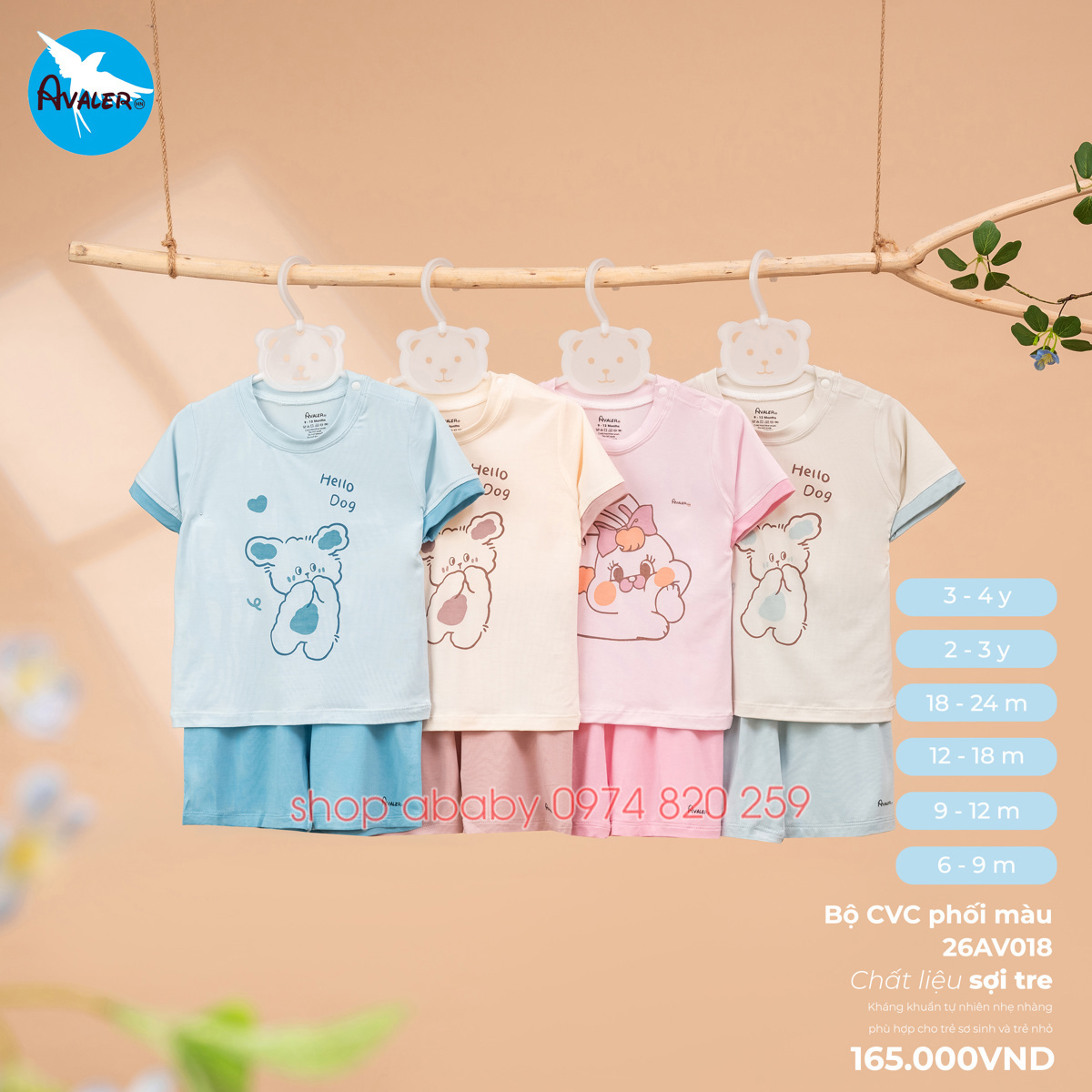 Bộ cộc tay Avaler phối màu 26AV018