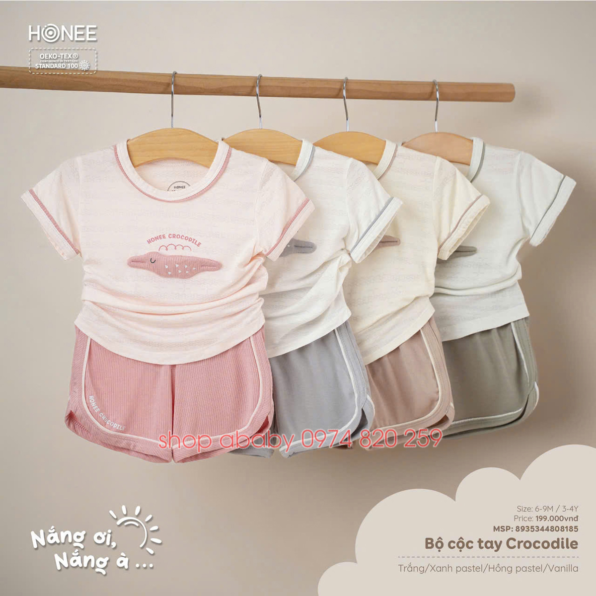 Bộ cộc tay Crocodile Honee 8185