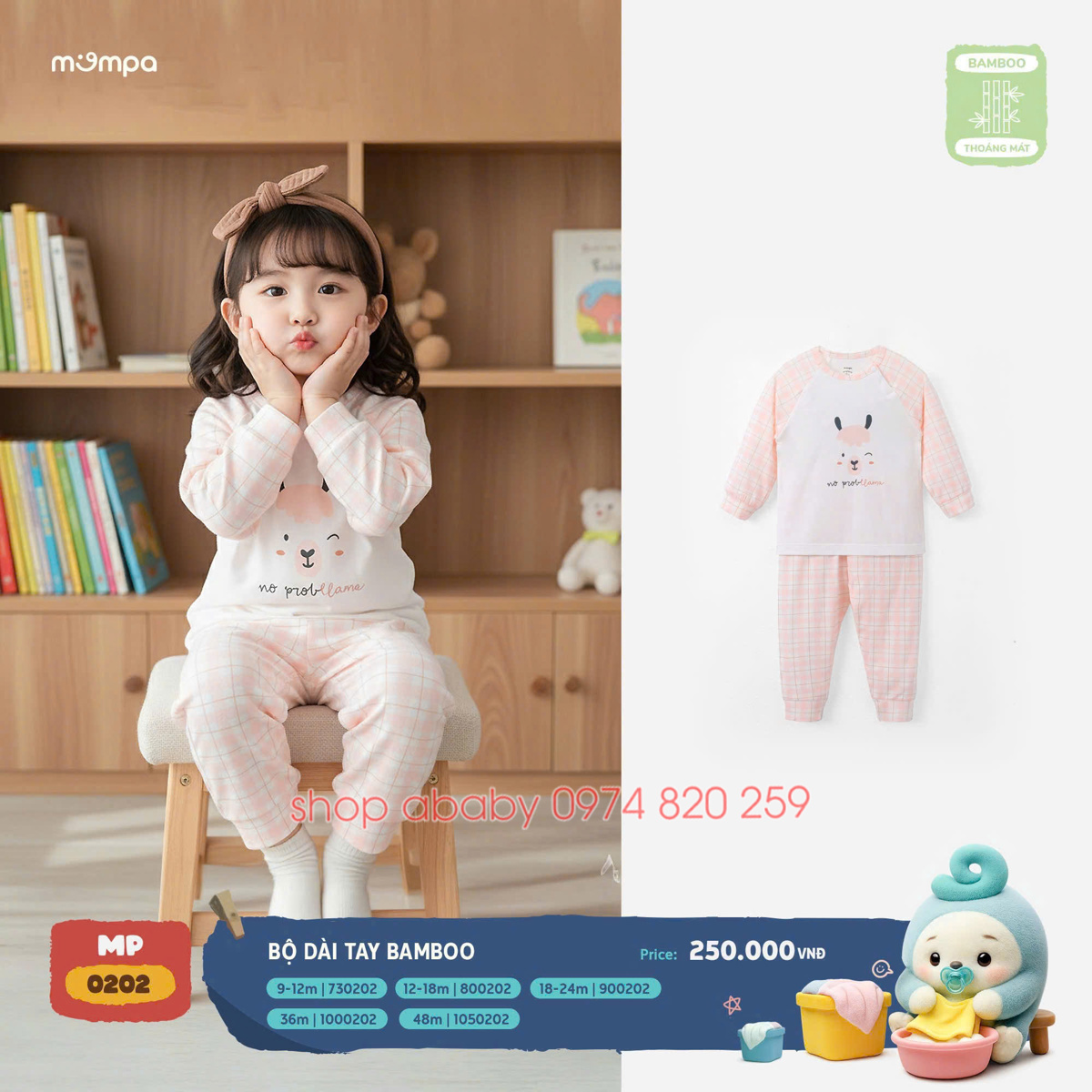Bộ dài tay bamboo Mompa MP0201, 0202