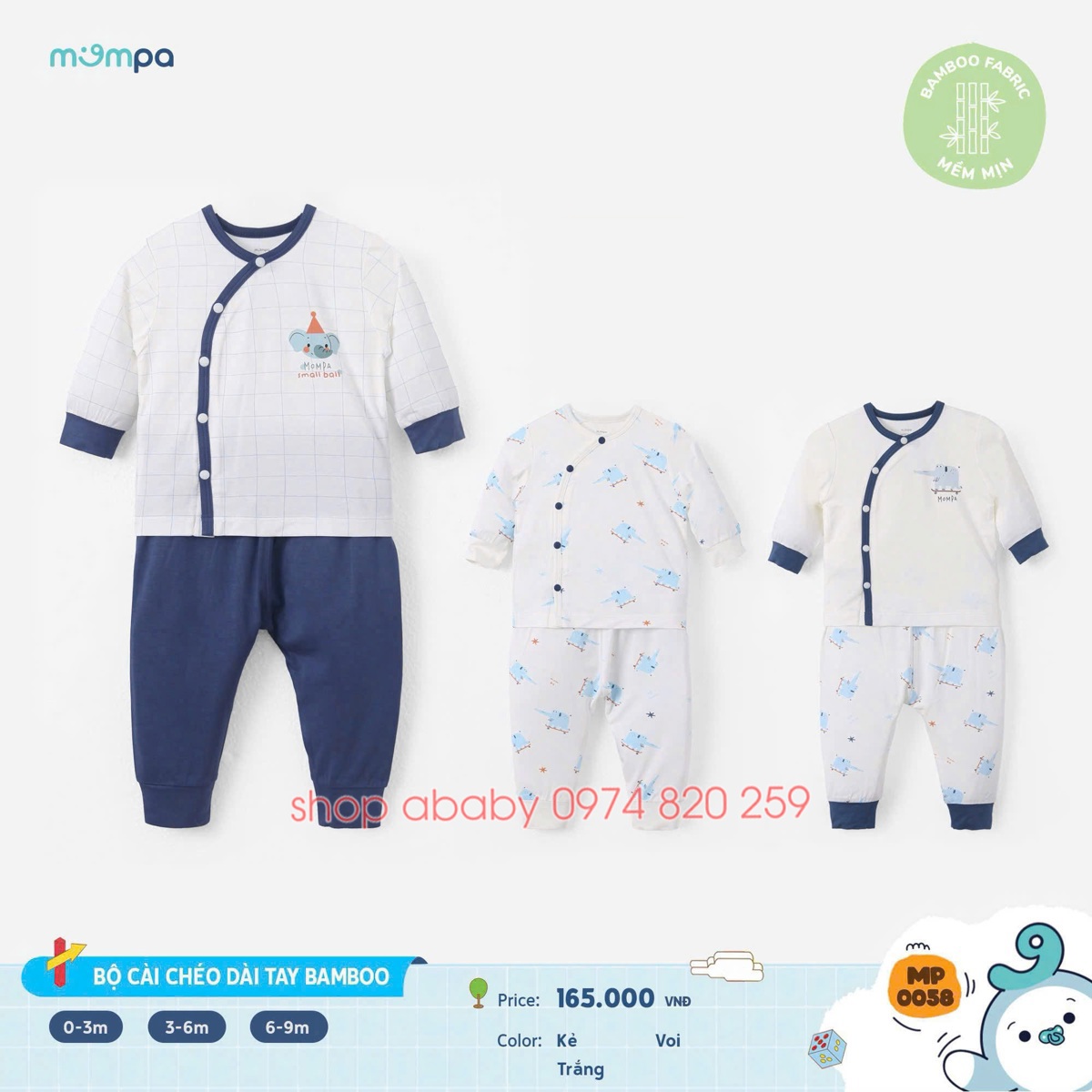 Bộ dài tay ss cài lệch Mompa MP0058