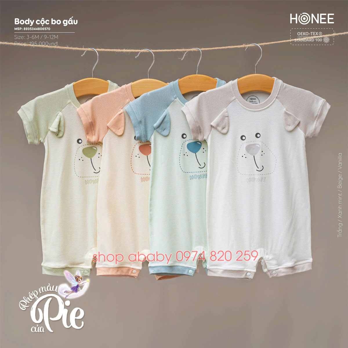 Body cộc tay bo gấu Honee