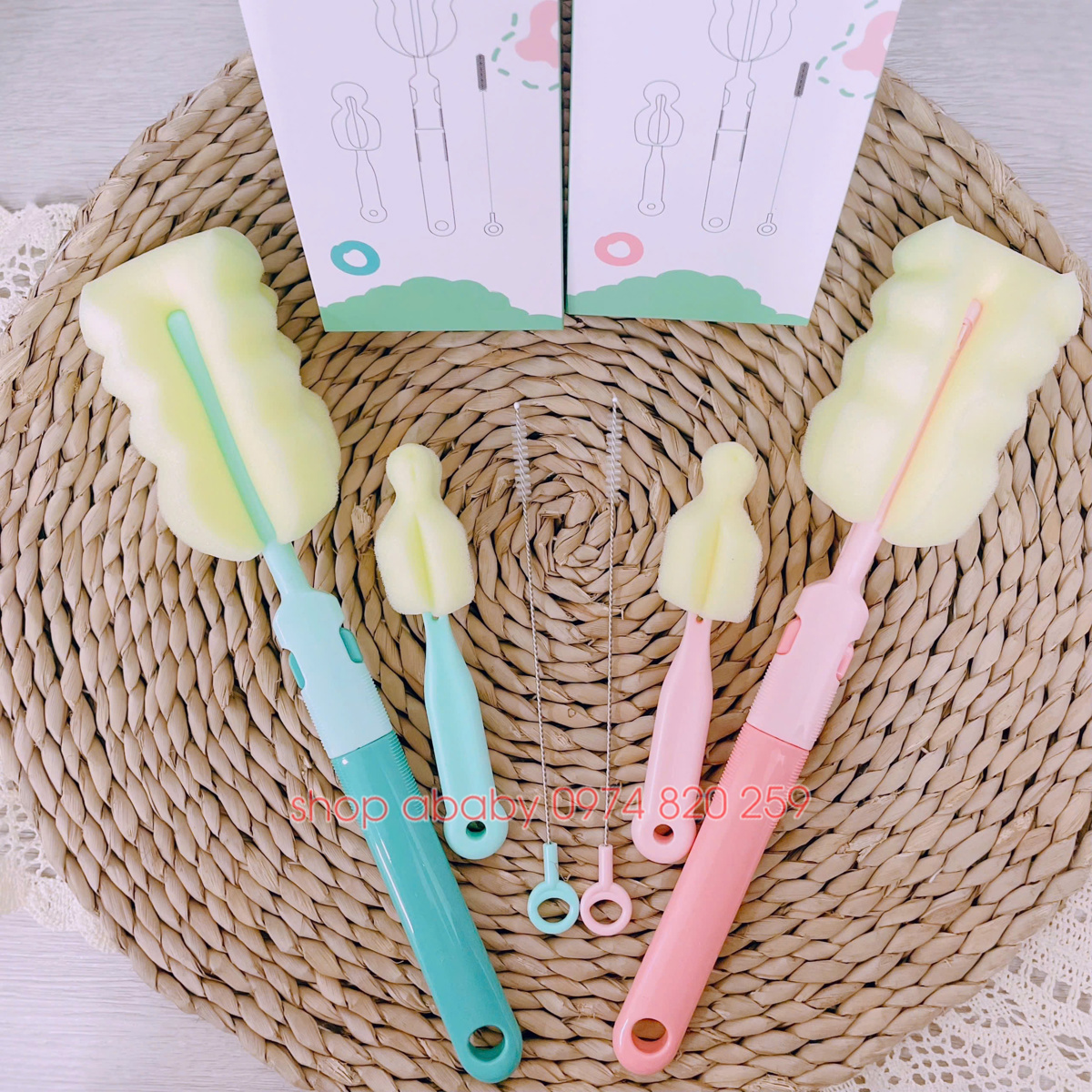Cọ bình mút xốp 3 chi tiết 64826