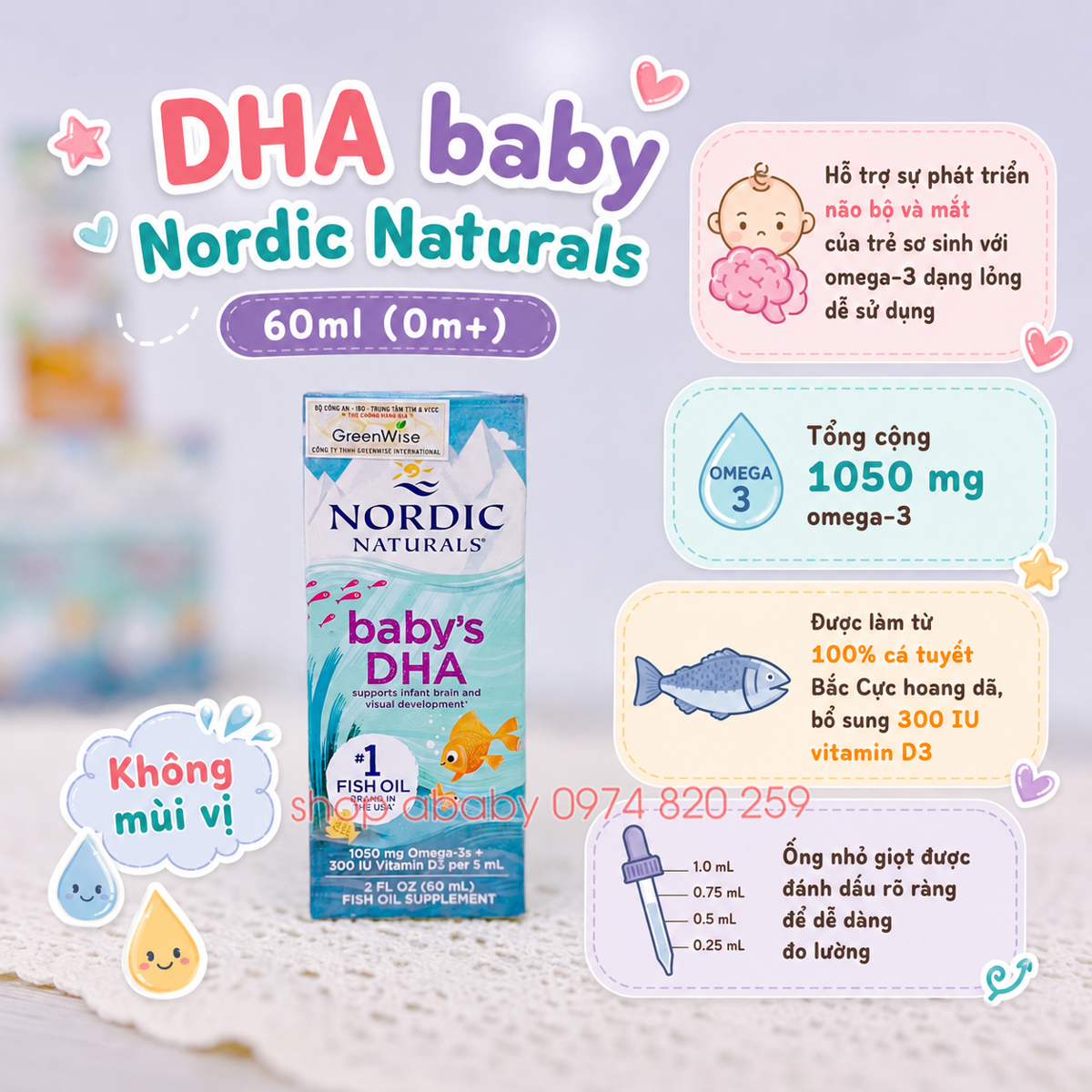 DHA baby Nordic Naturals 60ml (0m+)