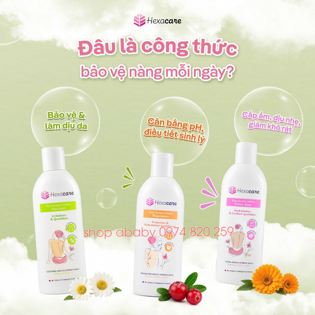 Dung dịch vệ sinh phụ nữ Hexacare 200ml 
