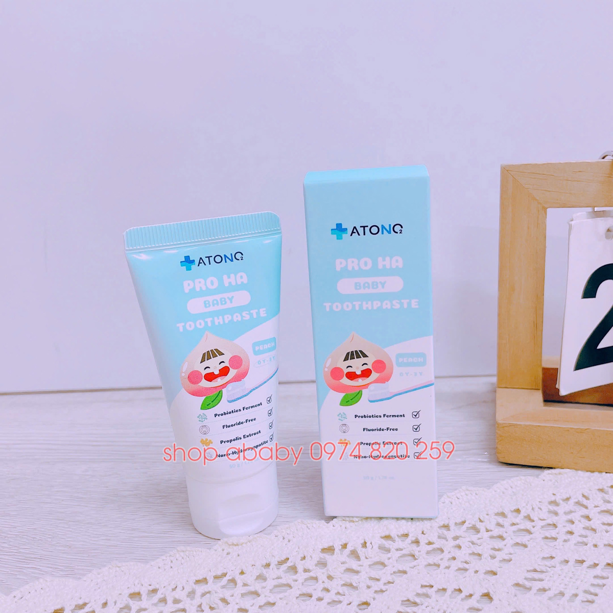 Kem đánh răng ATONO Pro HA Baby hương đào ( 0-3y)