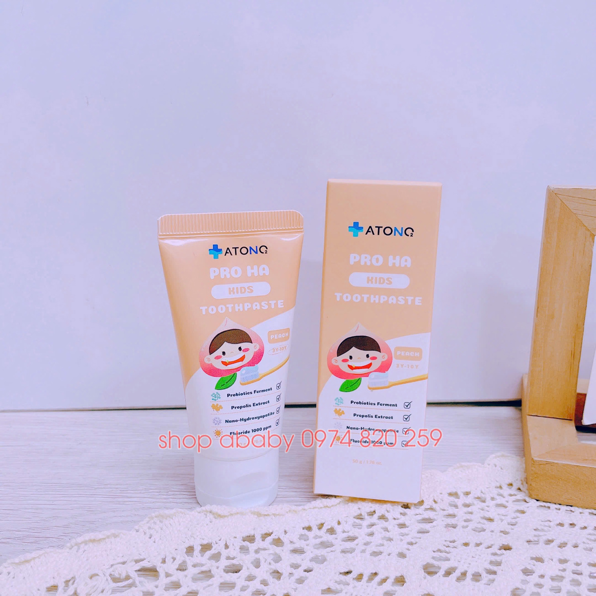 Kem đánh răng ATONO Pro HA Kids hương đào ( 3-10y)