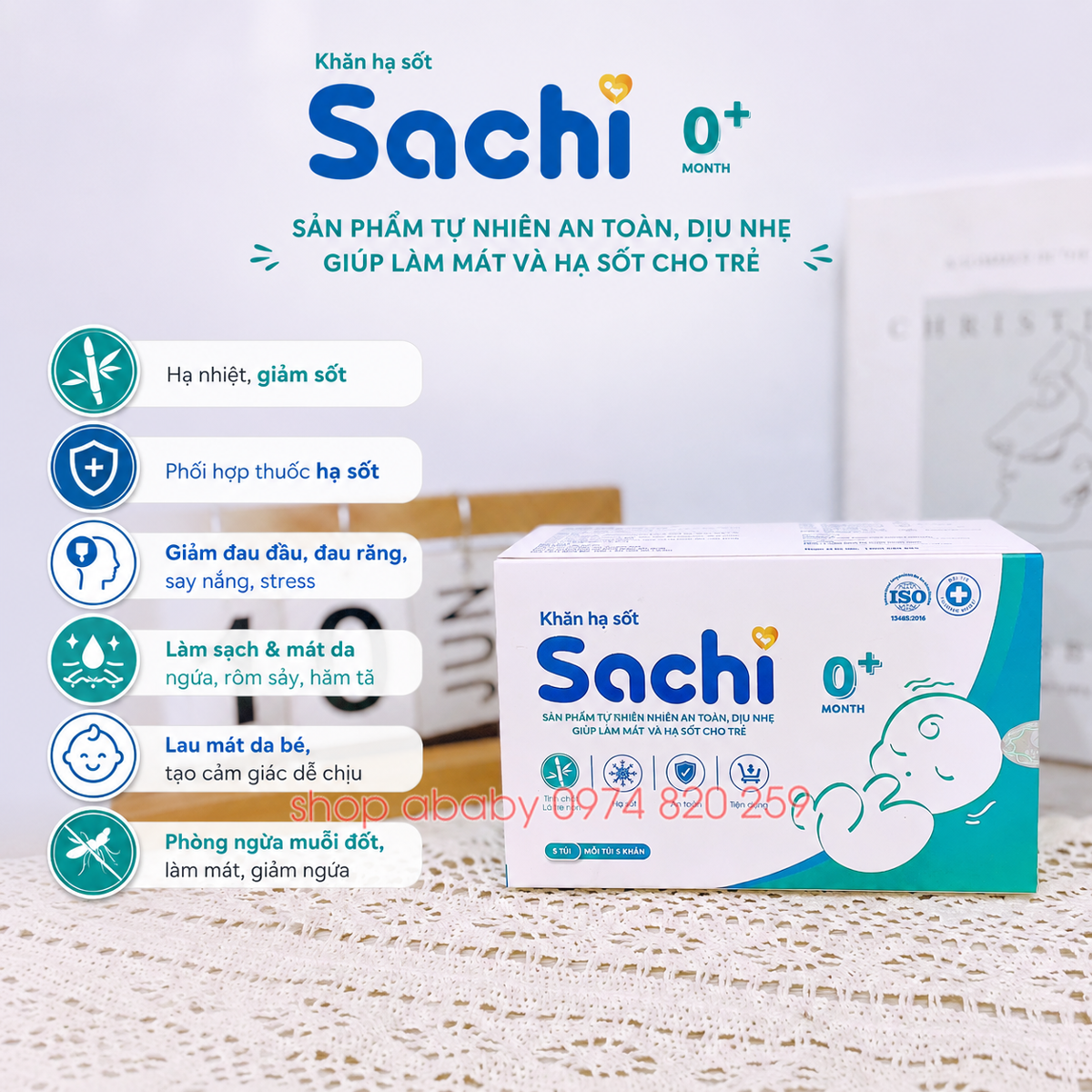 Khăn hạ sốt Sachi (0m+)