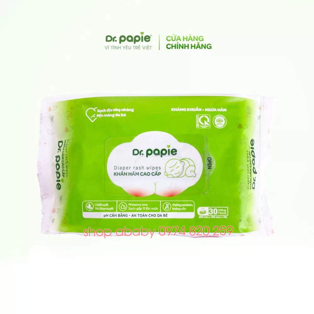 Khăn hăm cao cấp Dr. Papie ( 30 tờ/ gói)